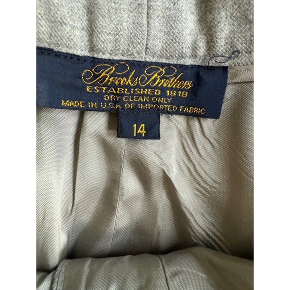 Vintage Brooks Brothers Gray Wool Wide Leg Dress Pants 14 Modern 10/12 Tall - Picture 6 of 12